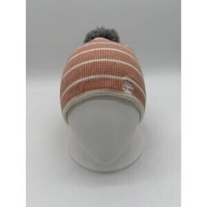 Timberland Youth Pom Hat One Size Pink Knit Pink Winter Beanie
